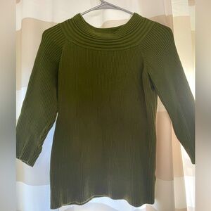 Olive Green Ribbed Dress Barn Sweater